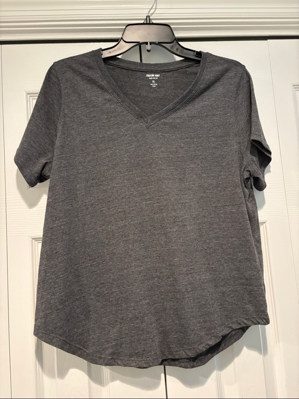 Starting Point V-Neck Short Sleeve Tee - Charcoal